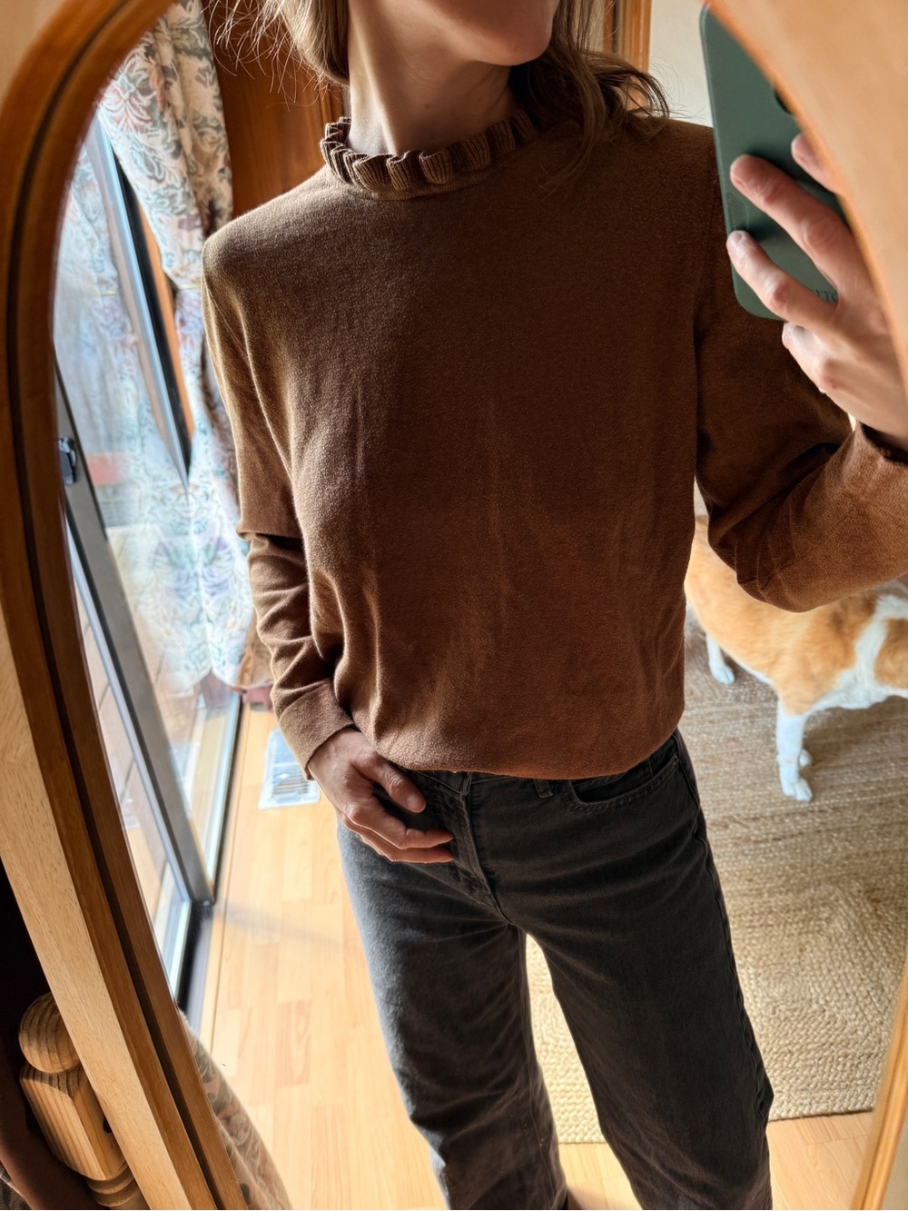 J. Crew ruffle neck sweater top